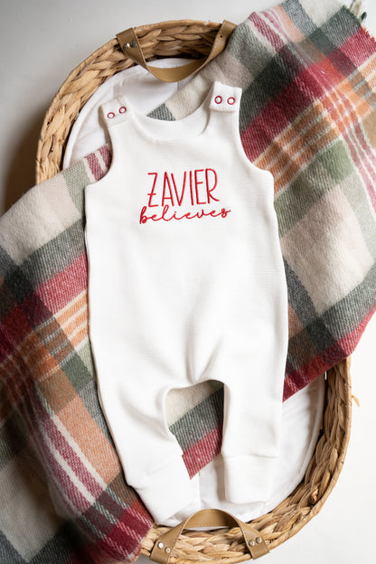 Personalised Harem Romper | Ecru Rib