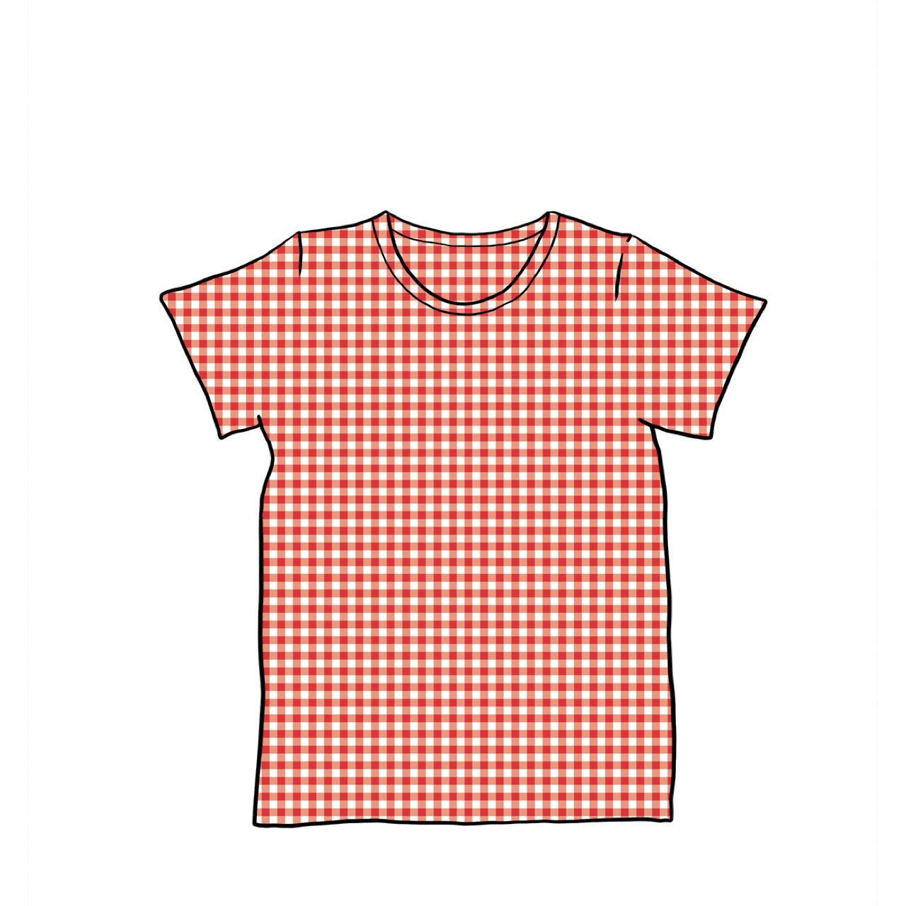 Junior Baggy Tees | Long + Short Sleeve | Red Gingham