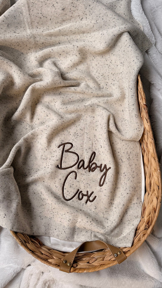 Oatmeal Personalised Baby Blanket