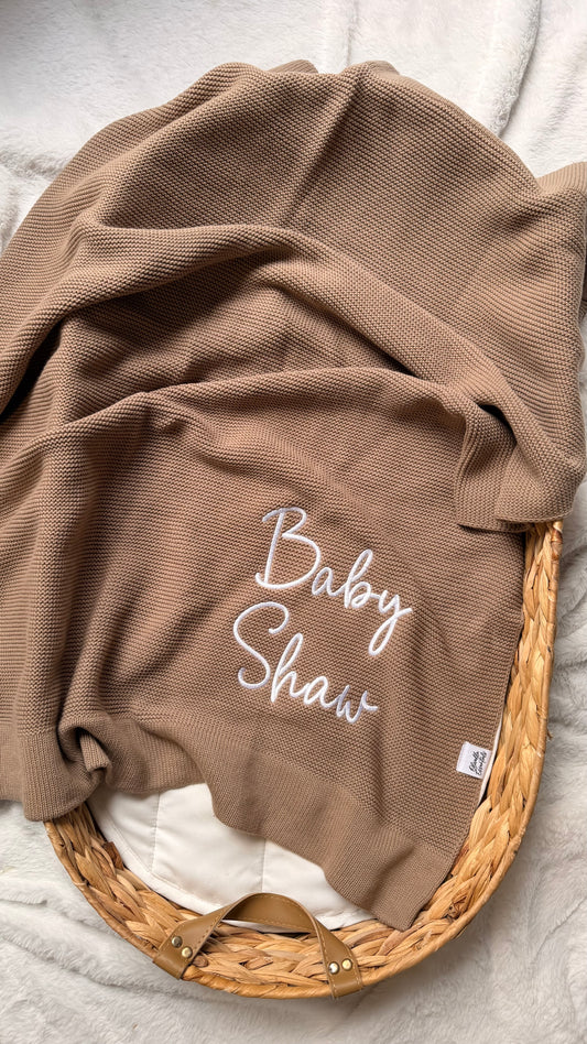 ALL COLOURS - Personalised Baby Blanket