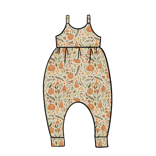 Gathered Romper | Pumpkin Patch