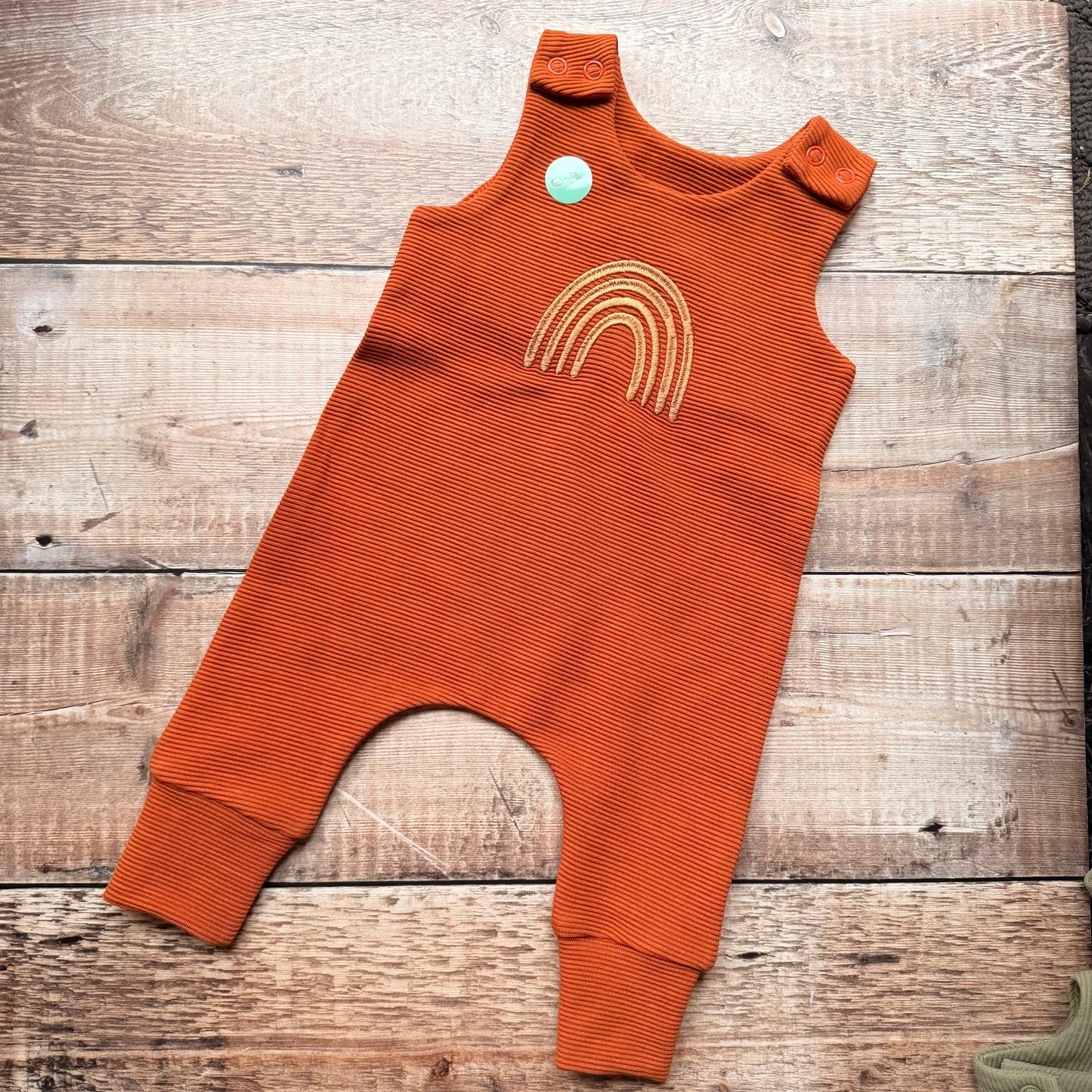 Rainbow Rib Harem Romper | Rust