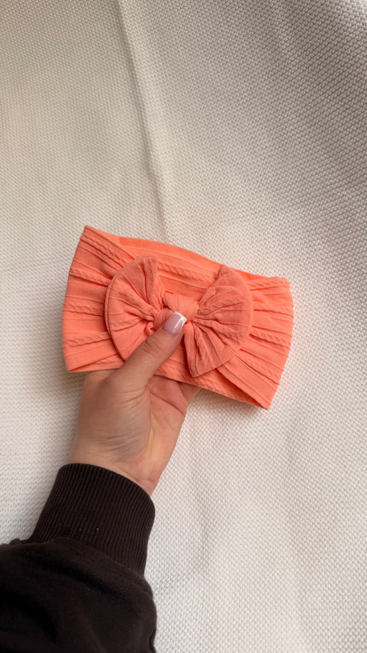 Bright Peach Soft Baby Headband