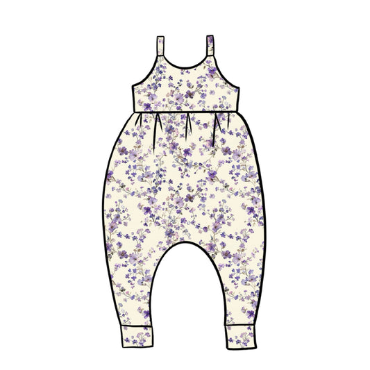 Gathered Romper | Lavender Blossom