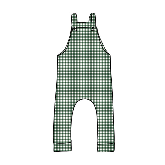 Dungarees | Green Gingham