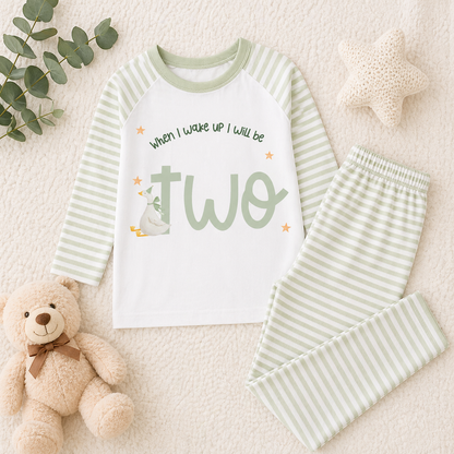 Green Stripe When I Wake Up Pyjamas
