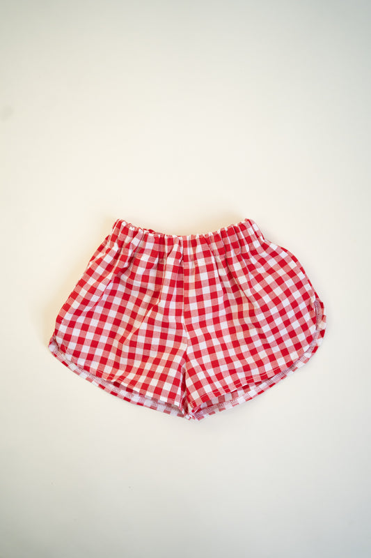 Girls Shorts | Red Gingham