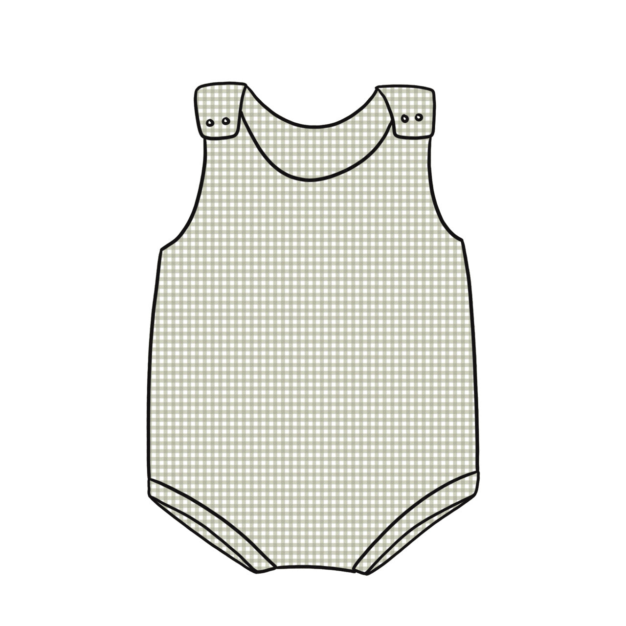 Bummie Romper | Sage Gingham