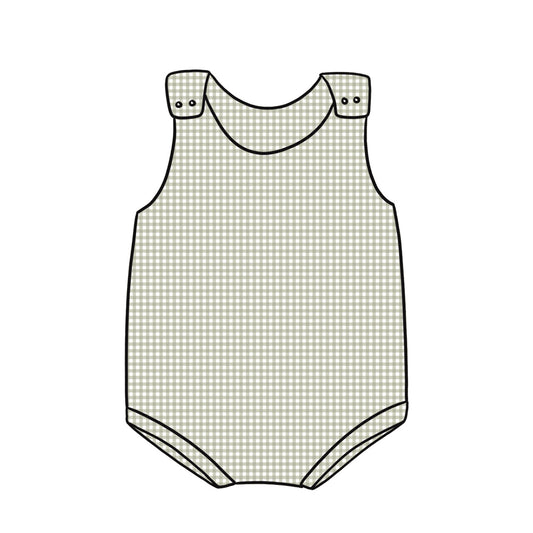 Bummie Romper | Sage Gingham
