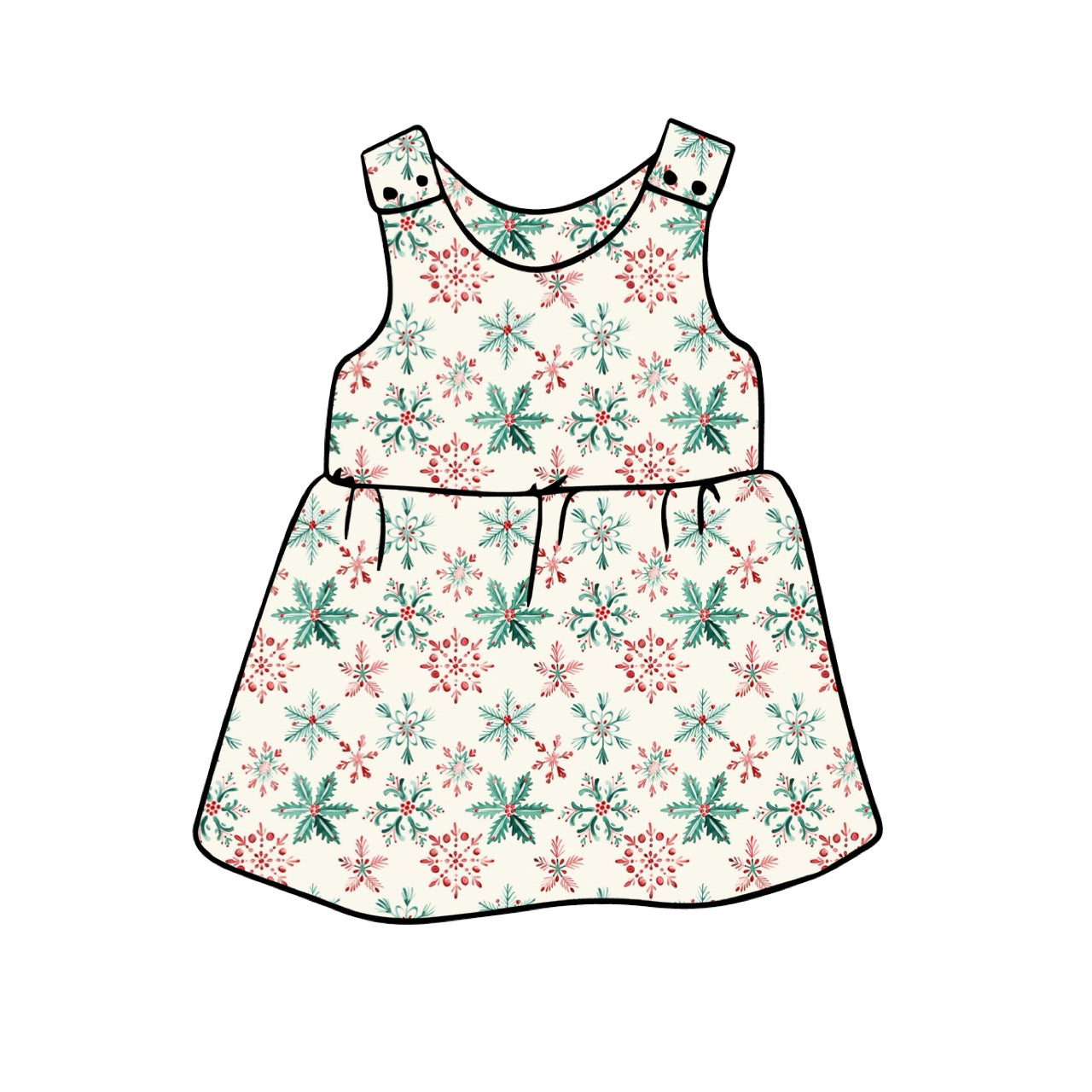 Pinny Dress | Festive Snowflakes