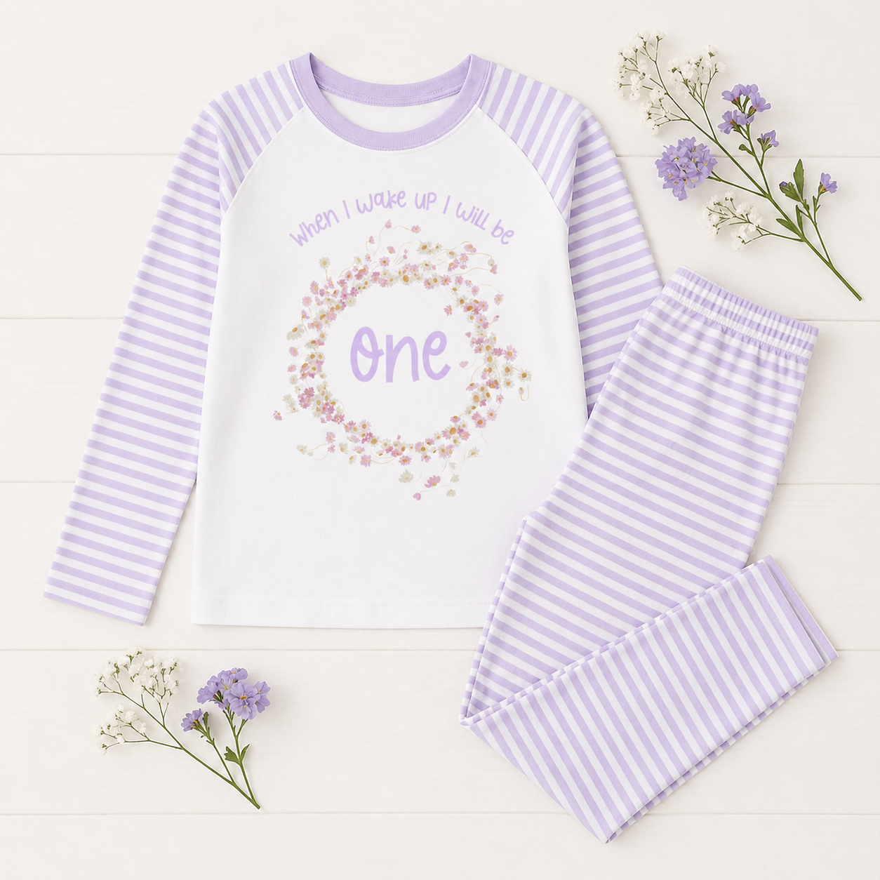 Lilac Stripe When I Wake Up Pyjamas