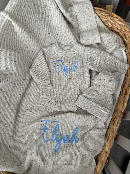 Oatmeal Personalised Baby Blanket
