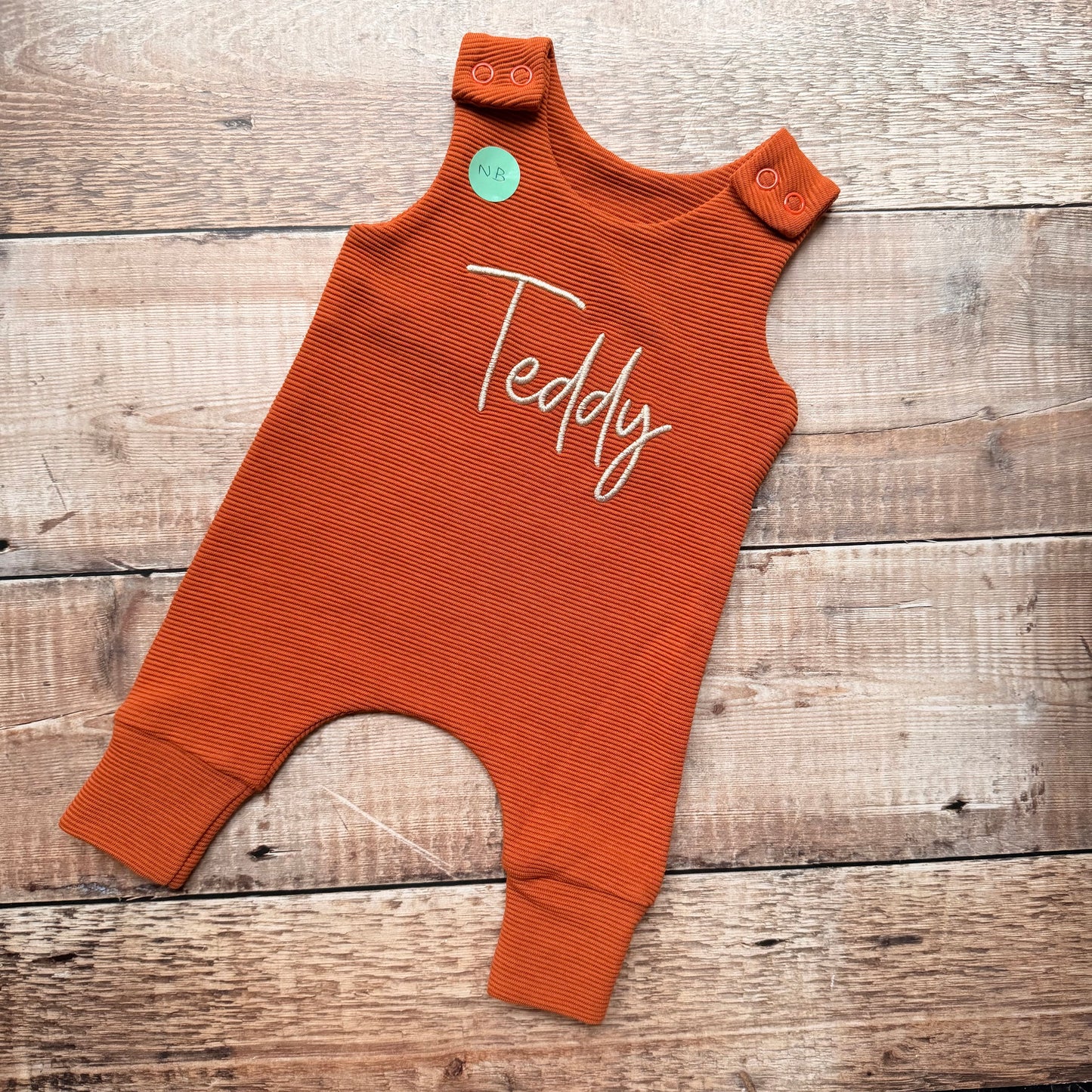 Teddy; Rib Harem Romper | Rust