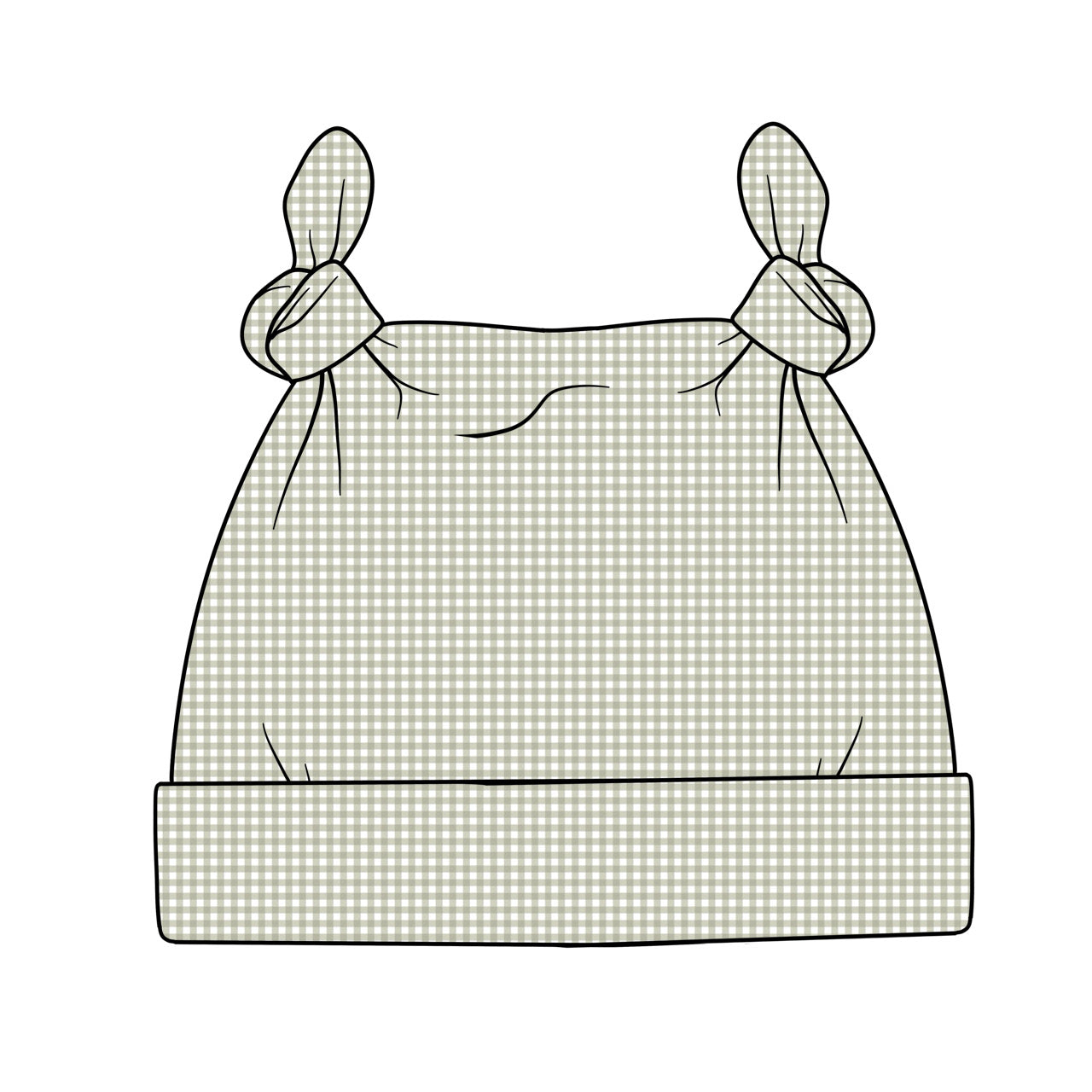Double Knot Hat | Sage Gingham