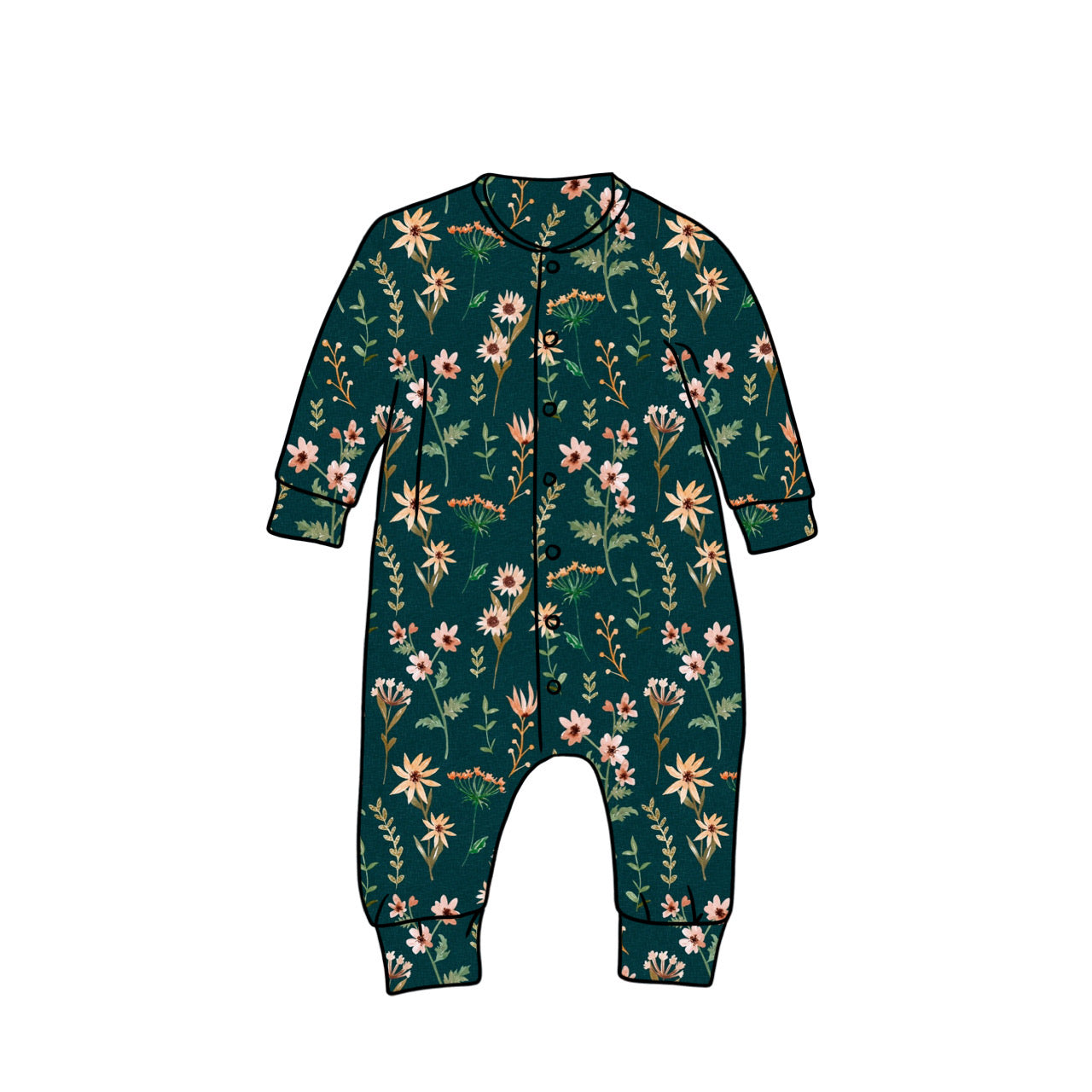Popperdown Romper | Fields Of Green