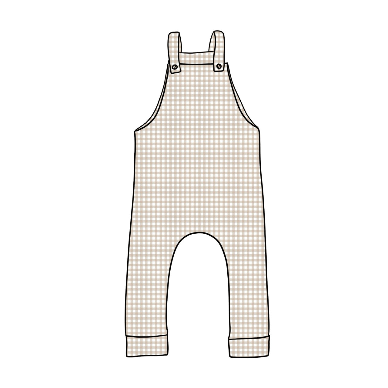 Dungarees | Beige Gingham