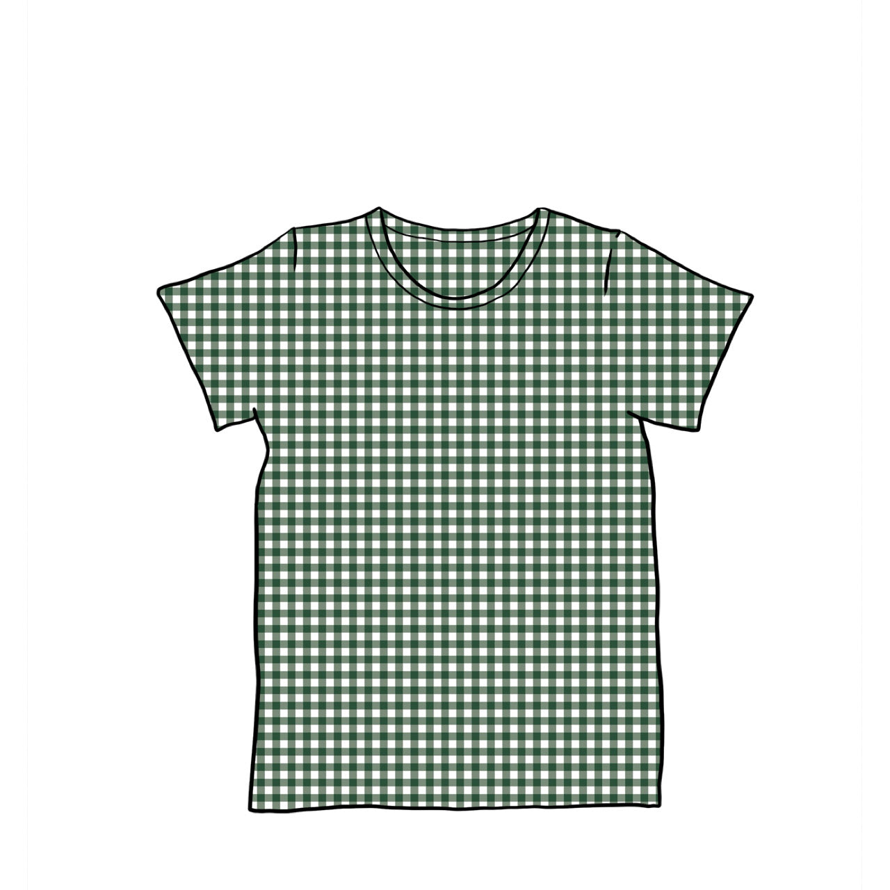 Baggy Tees | Long + Short Sleeve | Green Gingham