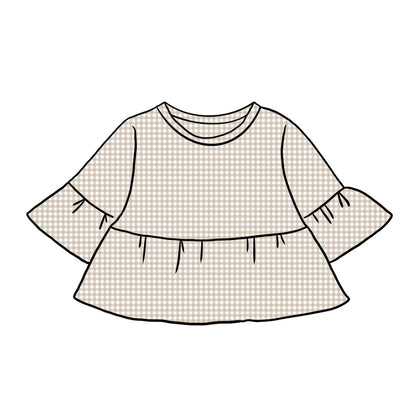 Peplum Tops | Beige Gingham