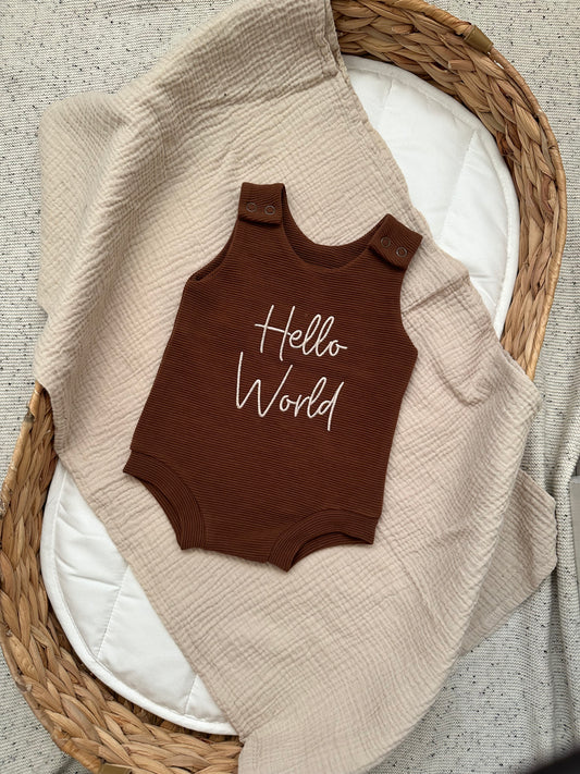 Personalised Bummie Romper | Chocolate Rib