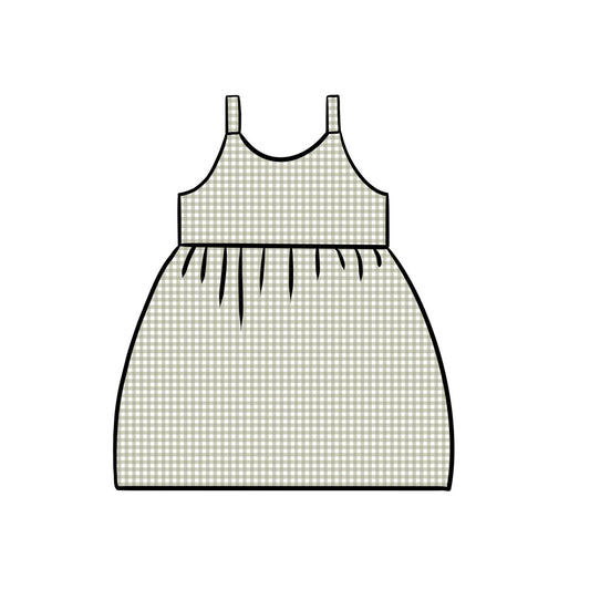 Gathered Dress | Sage Gingham