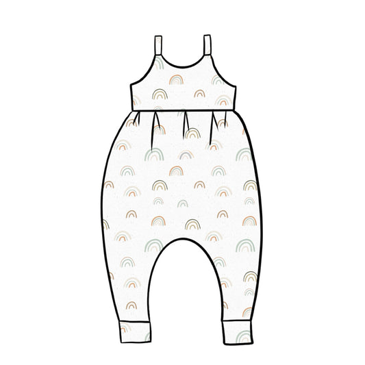 Gathered Romper | Boho Rainbow