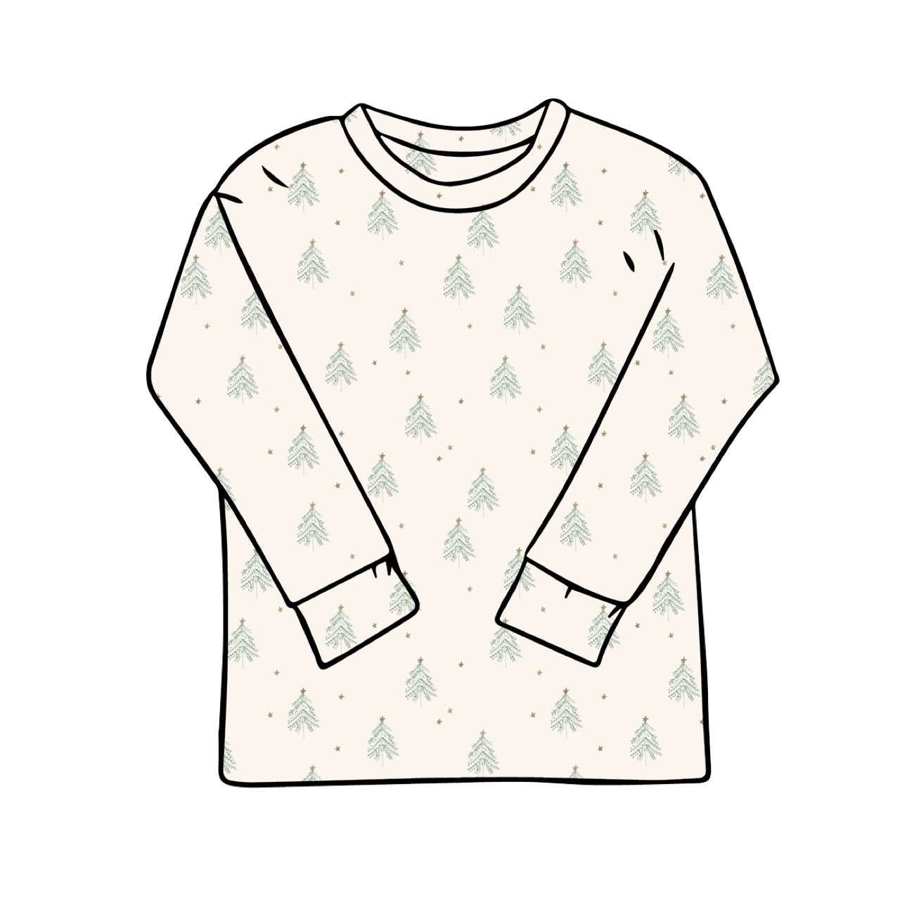 Baggy Tees | Long + Short Sleeve | Christmas Trees