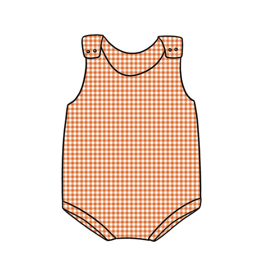 Bummie Romper | Orange Gingham