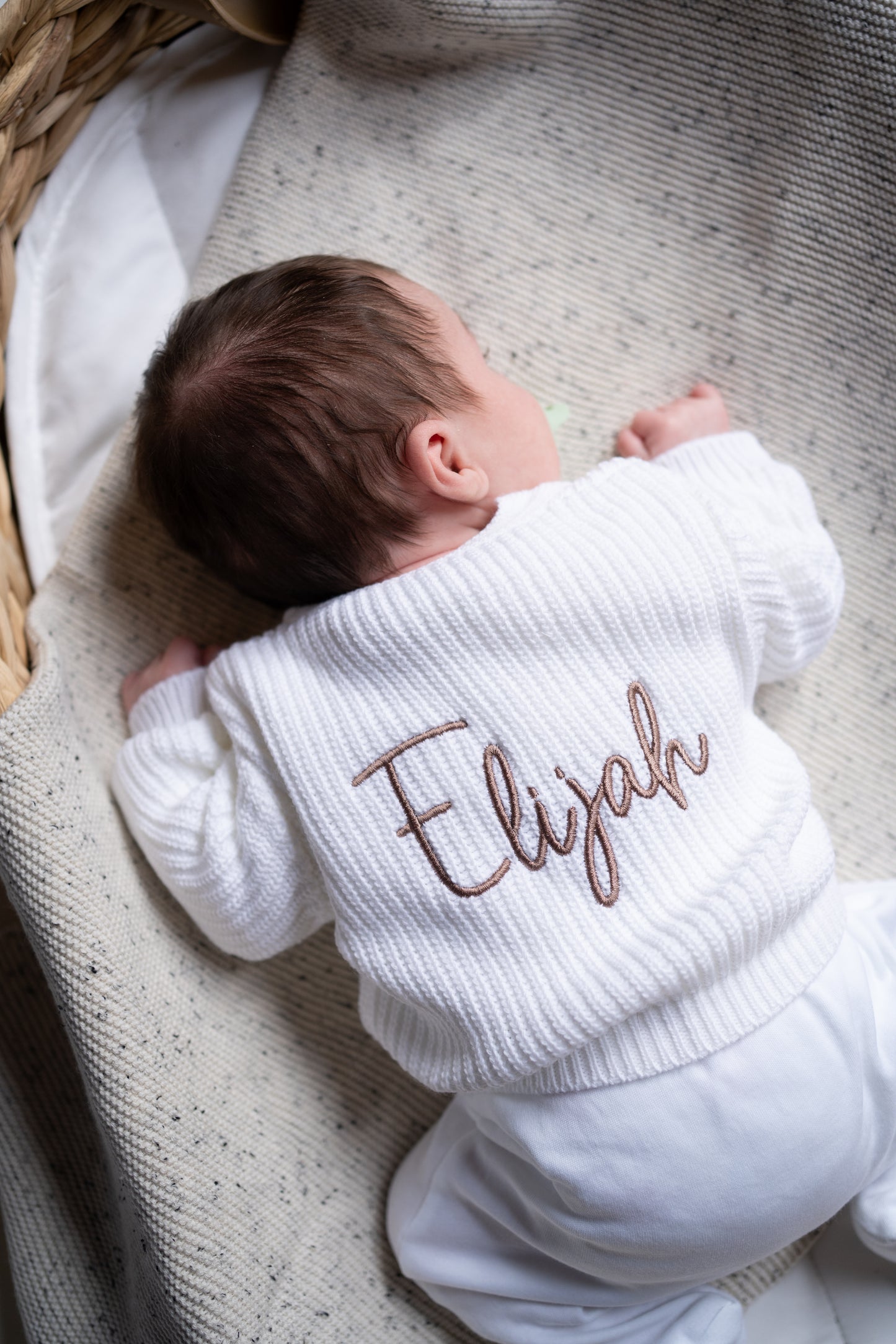 Personalised Baby Knit Cardigan | White