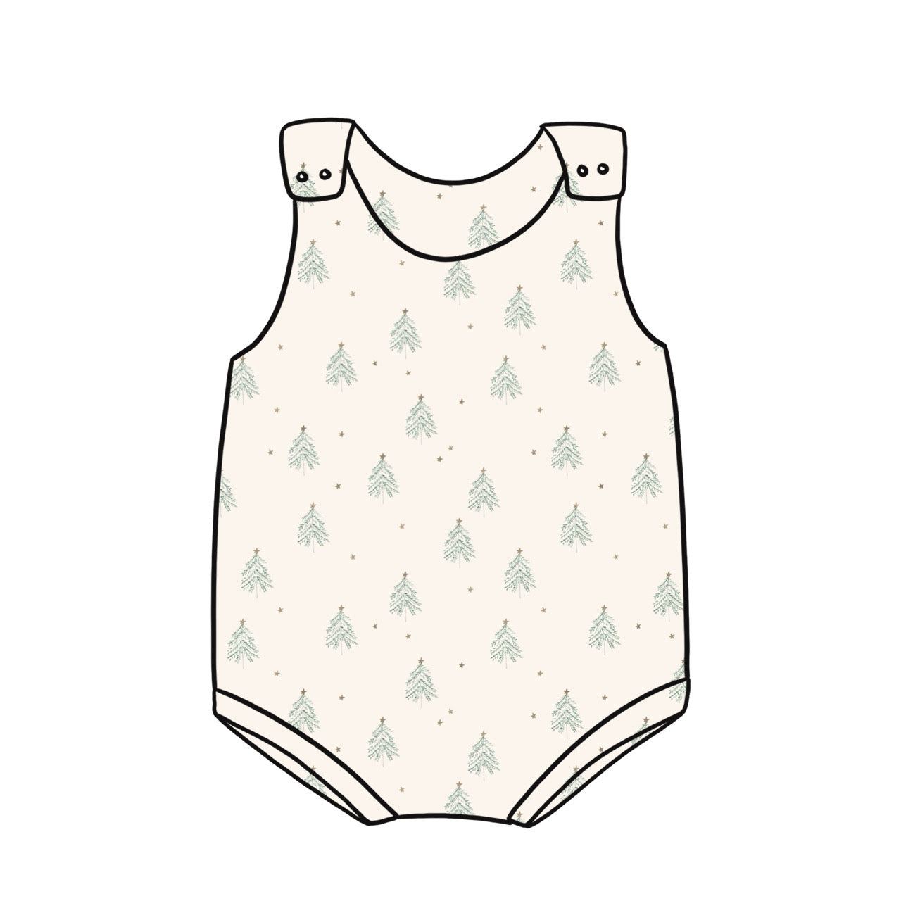 Bummie Romper | Christmas Trees