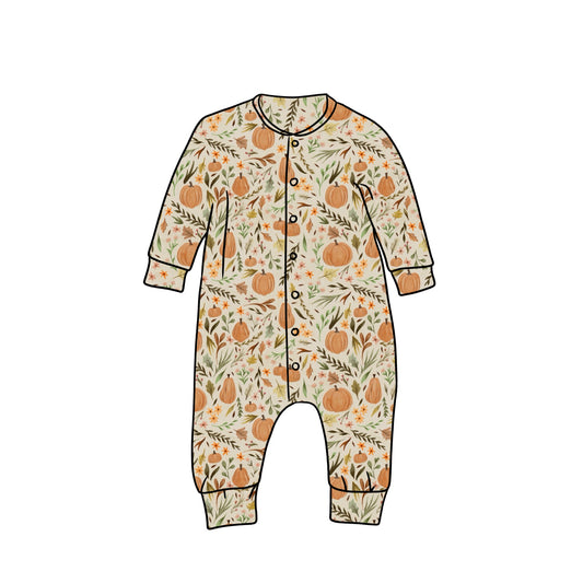 Popperdown Romper | Pumpkin Patch