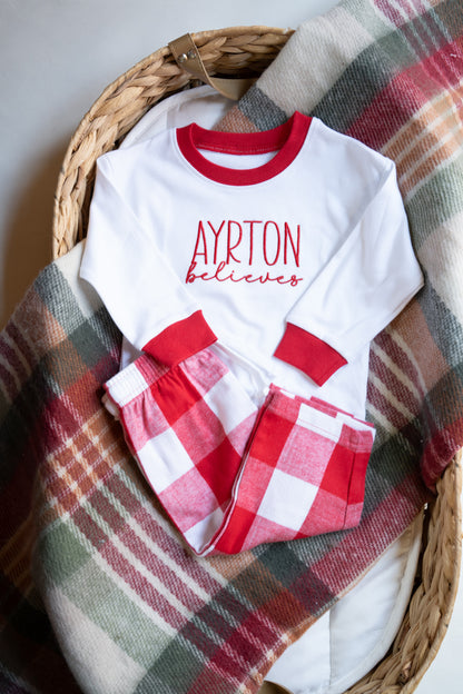 Red Check Personalised Pj's
