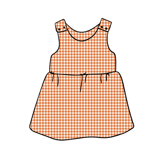 Pinny Dress | Orange Gingham