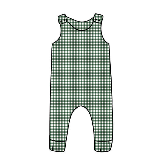 Harem Romper | Green Gingham
