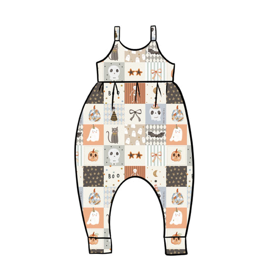 Gathered Romper | Patchwork Boo