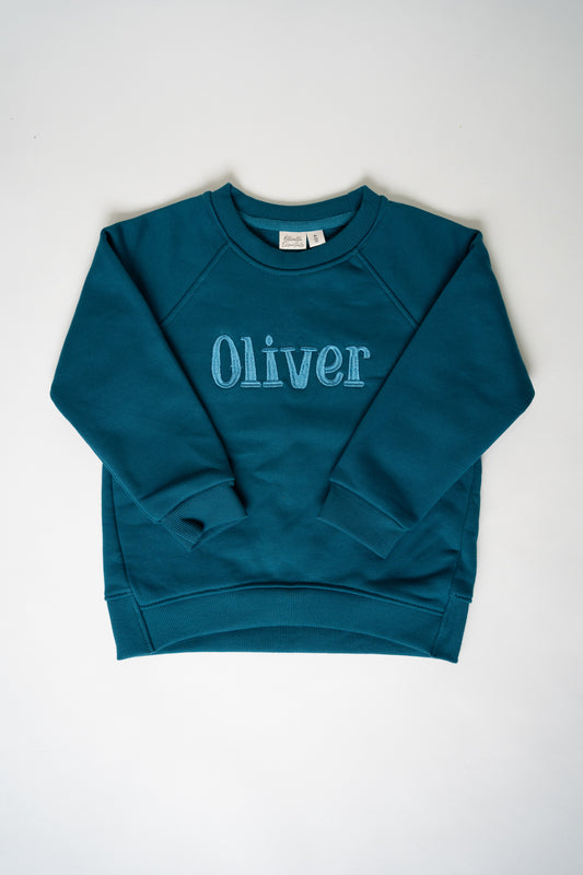 Embroidered Relaxed Sweatshirt Kids | Petrol