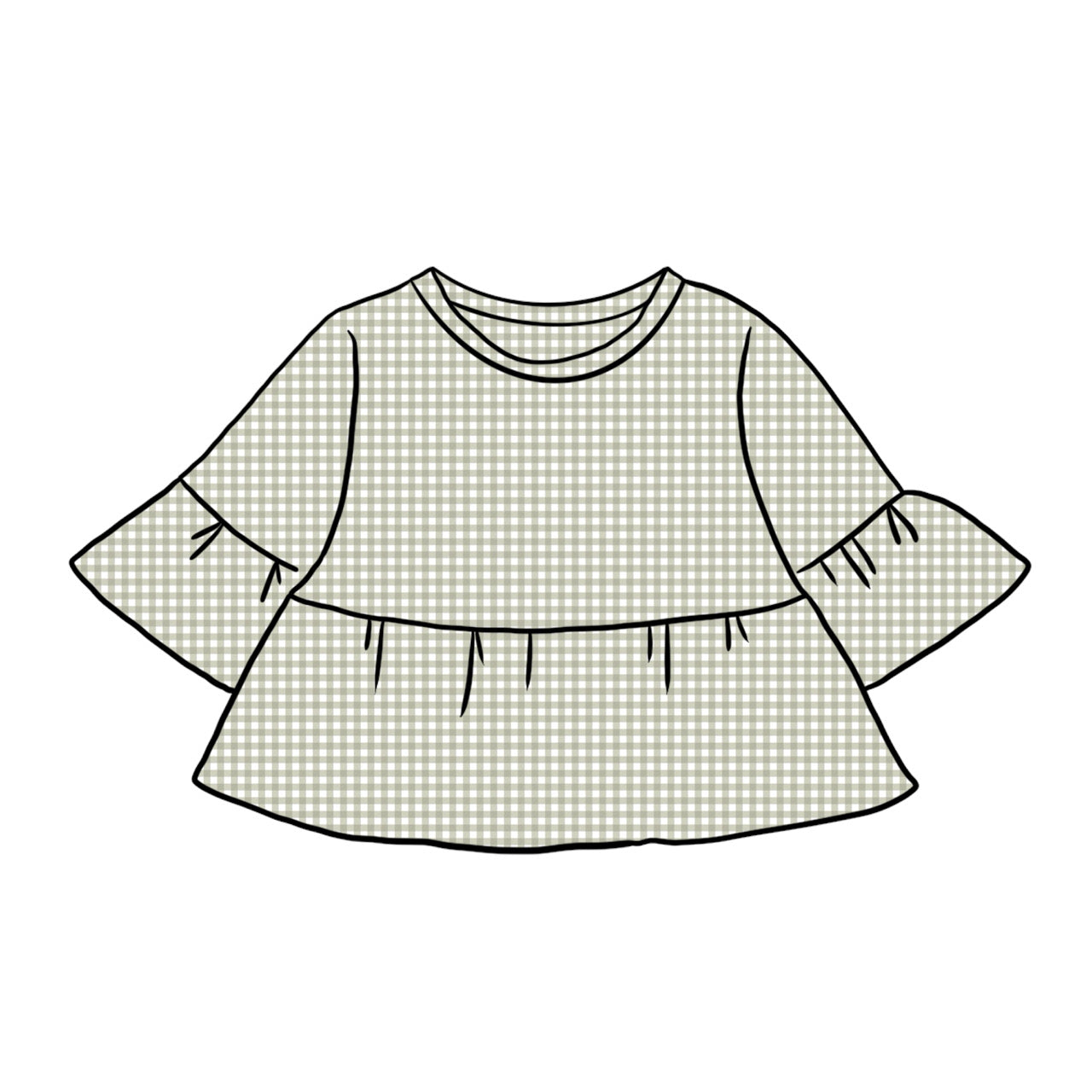 Peplum Tops | Sage Gingham