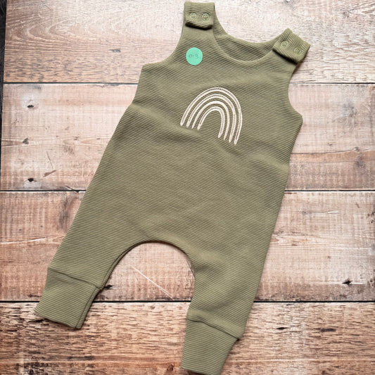Rainbow Rib Harem Romper | Green