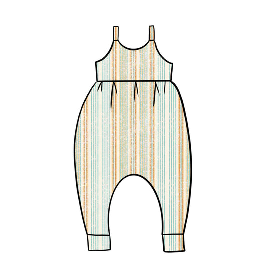 Gathered Romper | Summer Stripe