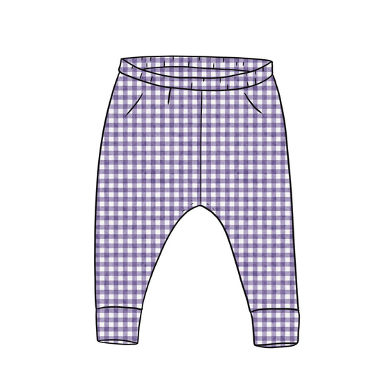 Junior Leggings | Purple Gingham