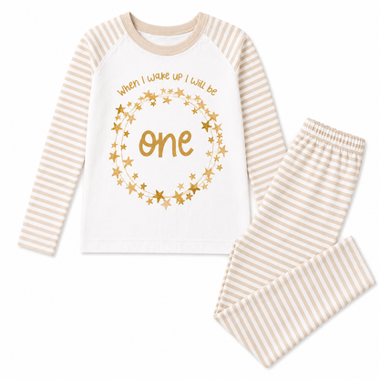 Beige Stripe When I Wake Up Pyjamas Stars