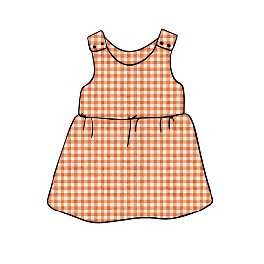 Pinny Dress | Orange Gingham