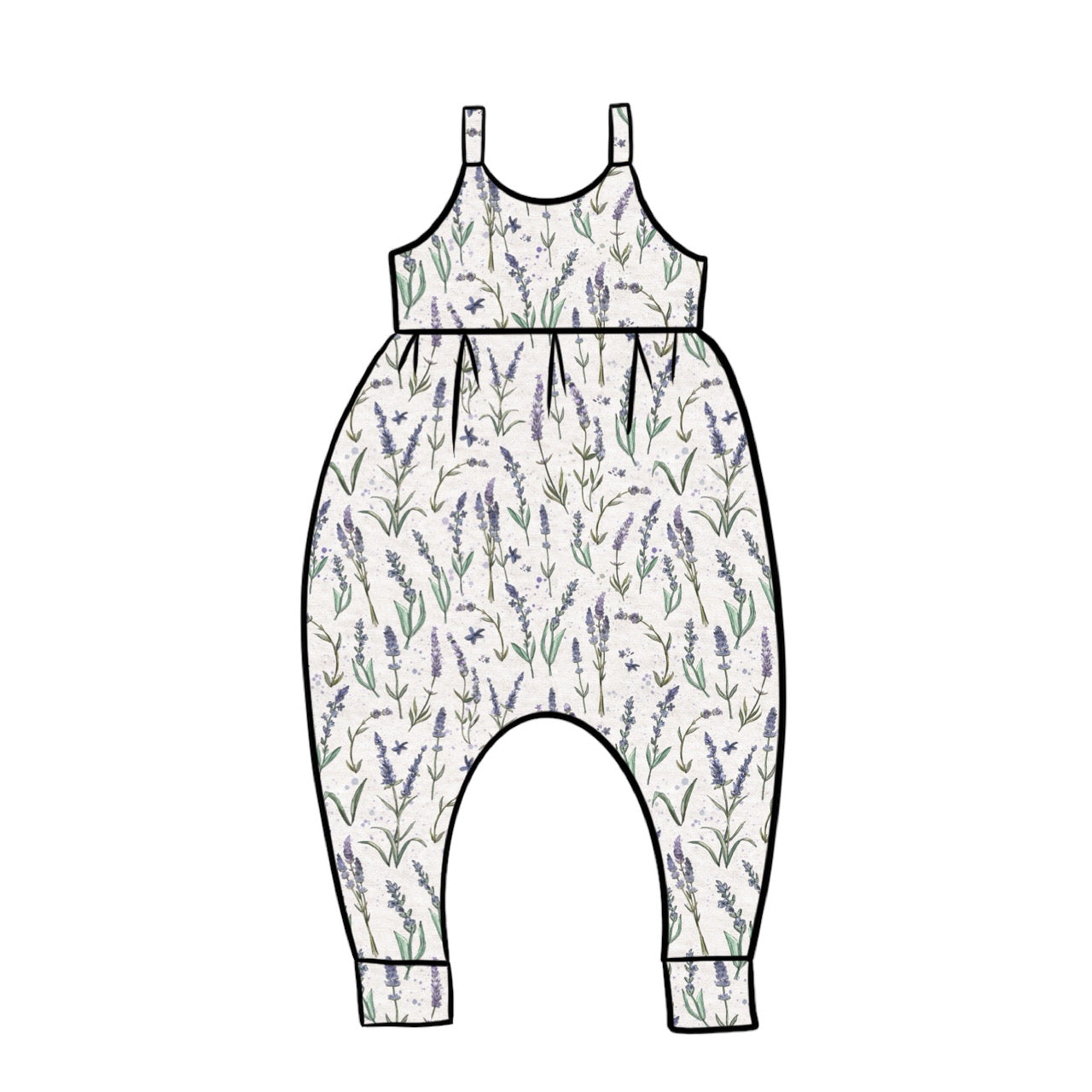 Gathered Romper | Lavender Fields