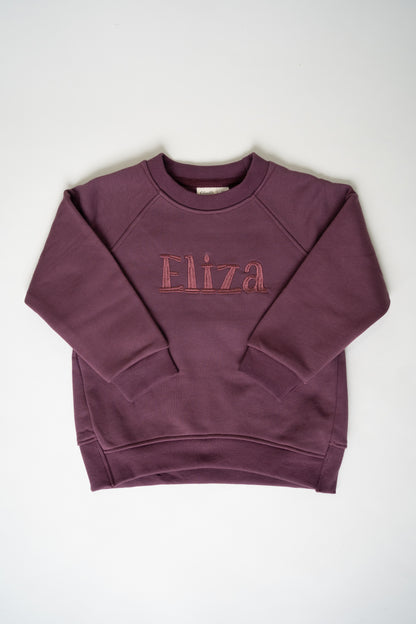 Embroidered Relaxed Sweatshirt Kids | Plum