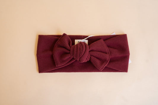 Waffle Knit Headband | Merlot Wine