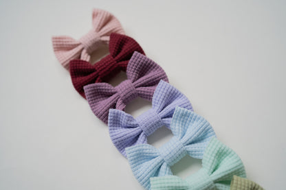 Waffle Bow Clips | Pastel